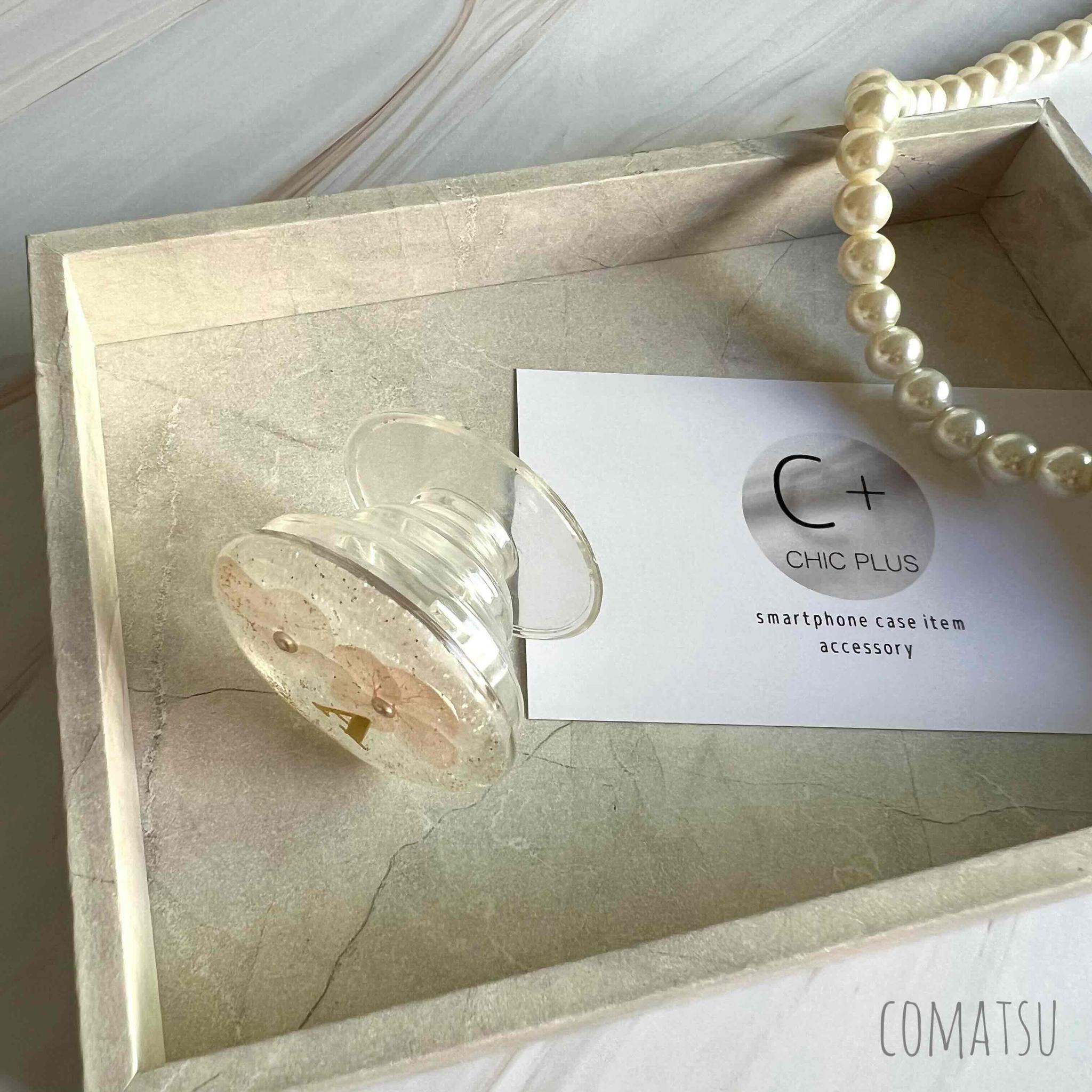 “イニシャル入り” きらきらDryFlower グリップソケット スマホソケット スマホスタンド スマホアイテム | 3枚目